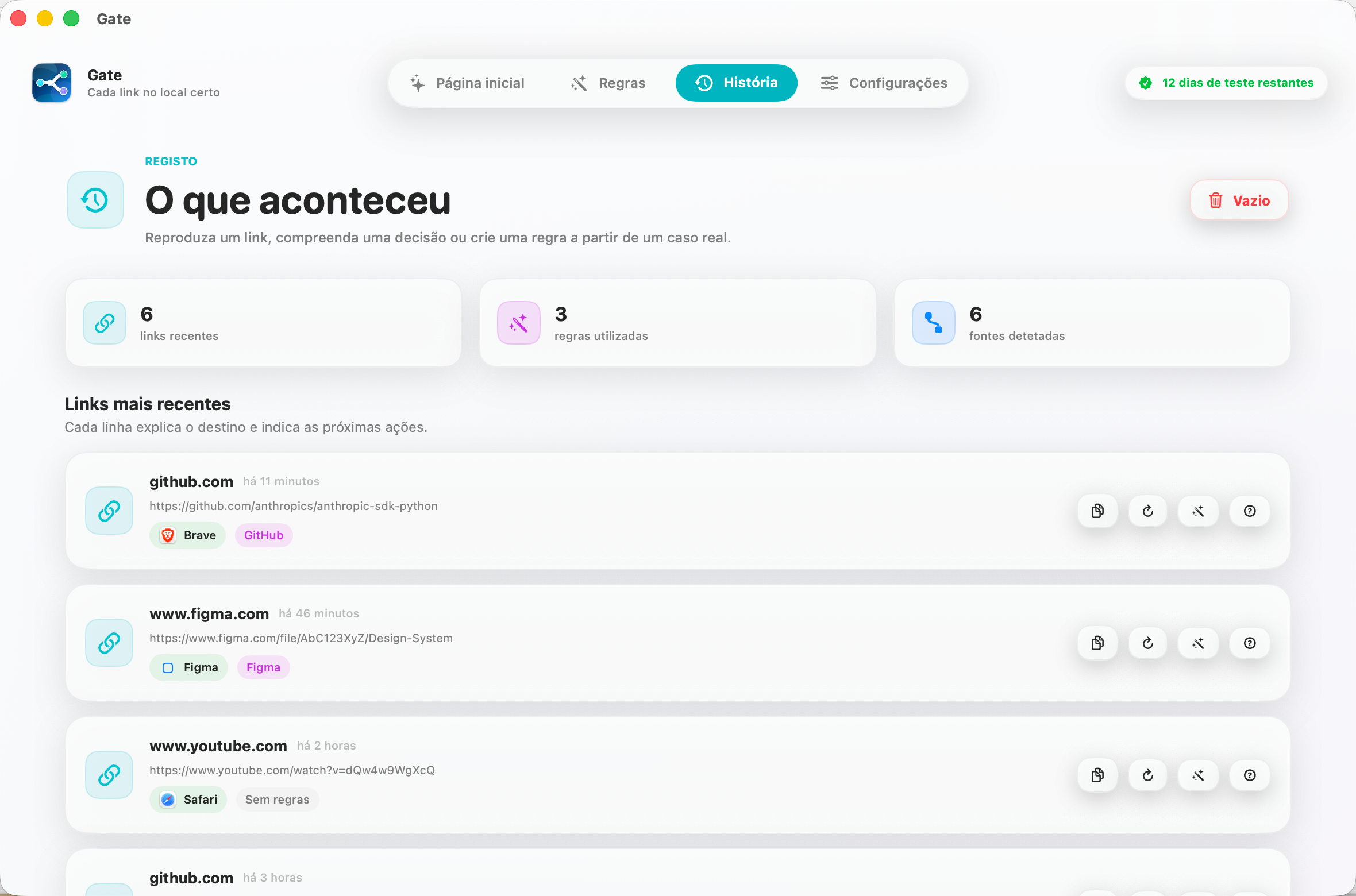 Gate — Veja porque é que o Gate decidiu. Reproduza uma ligação, compreenda-a e torne-a regra.